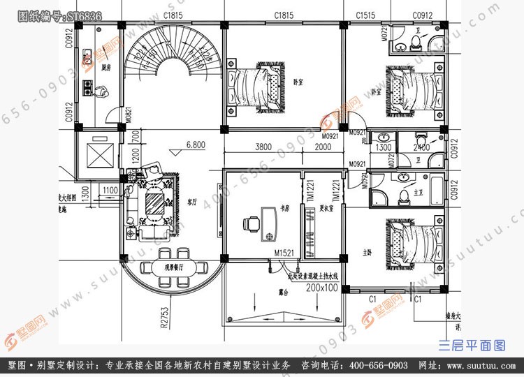 四层带电梯农村自建别墅设计图纸