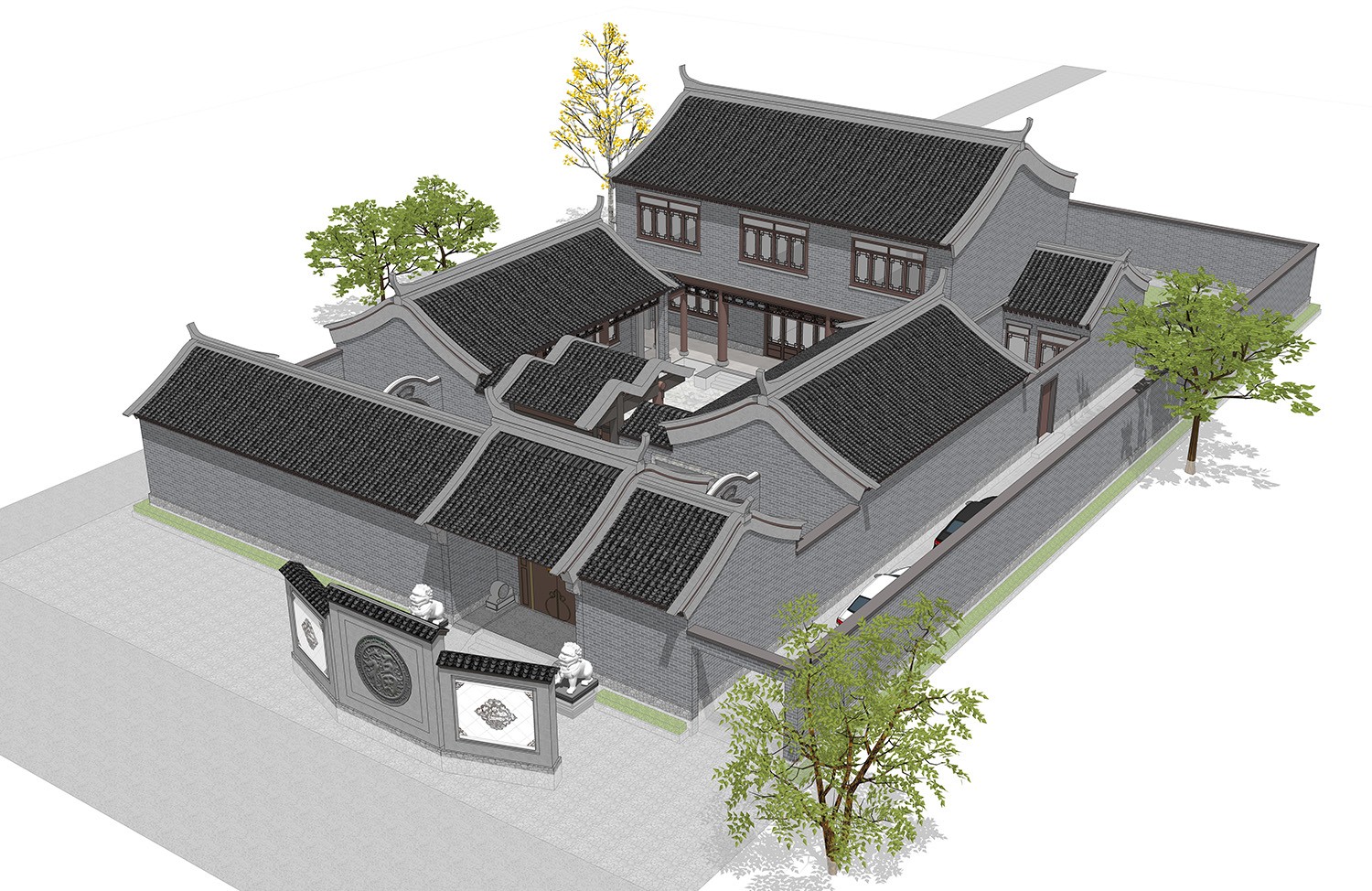 占地20x28二层自建四合院设计全套施工图