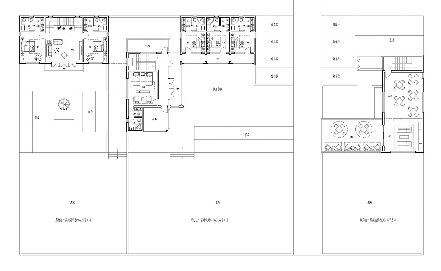 占地59x20二层带庭院自建民宿设计全套施工图