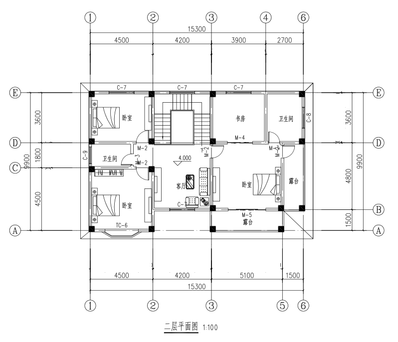 【二层】独栋自建别墅设计全套施工图 住宅在线