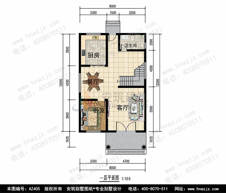 占地8x12三层带露台自建别墅设计全套施工图