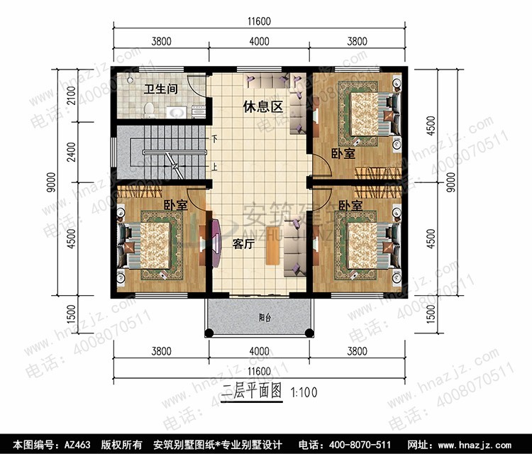 欧式二层别墅设计图平面图