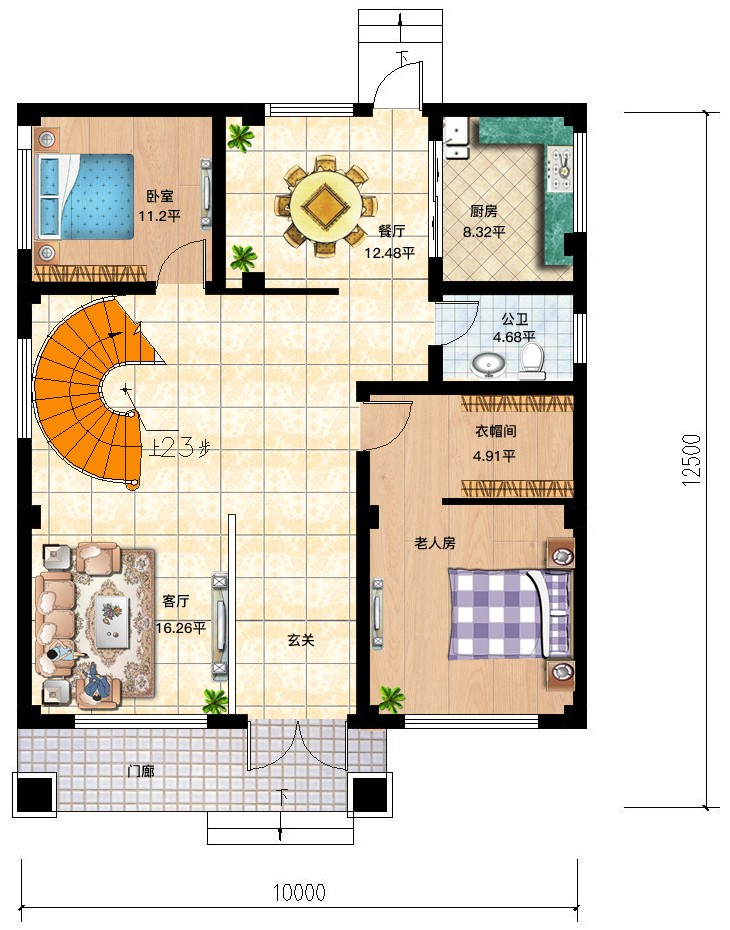 占地10x13三层小户型自建别墅设计全套施工图