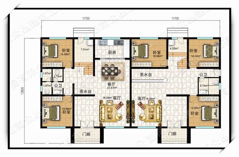 新款中式占地292平方农村自建房设计图纸 住宅在线