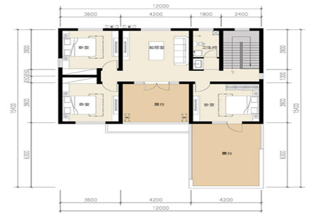 280 圖紙設計 設計亮點: 1,該棟二層農村自建房的建築整體呈l型,建築