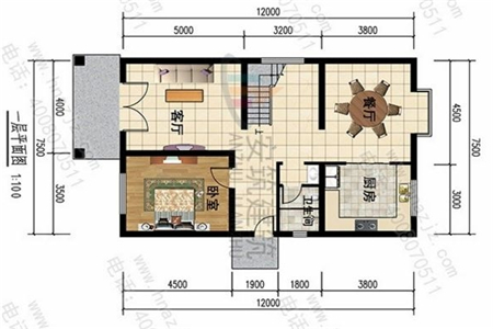 8米×12米新農村自建房設計圖