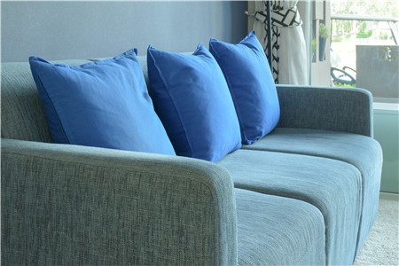 蓝色沙发地毯颜色搭配图片