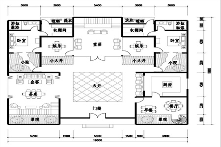 新中式四合院别墅设计