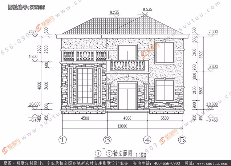 佔地12x11美式二層建房圖紙,戶型方正,建好大家都誇! - 鄉村住宅在線