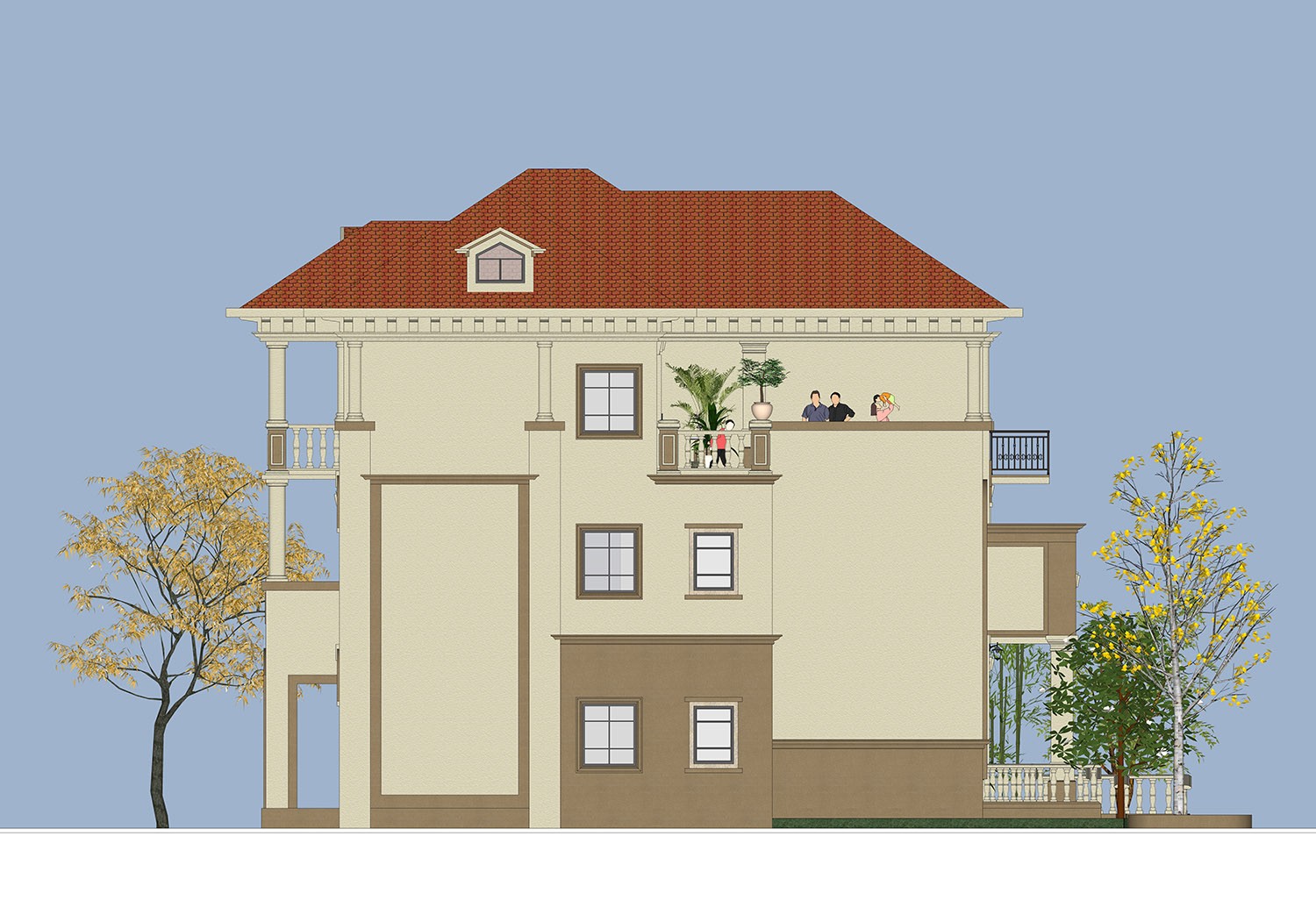 欧式三层别墅设计图施工图