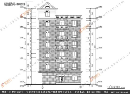 欧式五层以上别墅设计图施工图