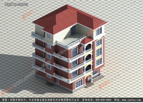 欧式五层别墅设计图效果图