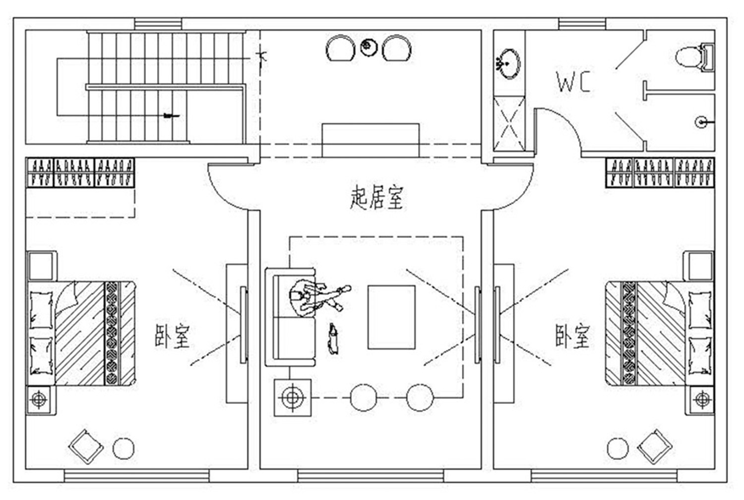 中式二層別墅設計圖平面圖