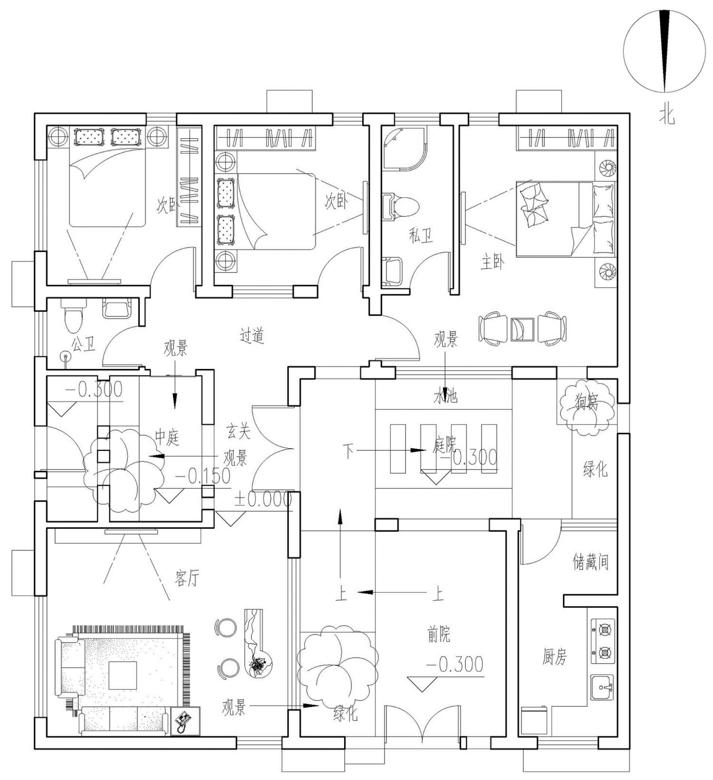 单层住宅平面图图片