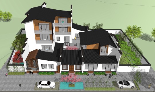 新中式三层别墅设计图效果图