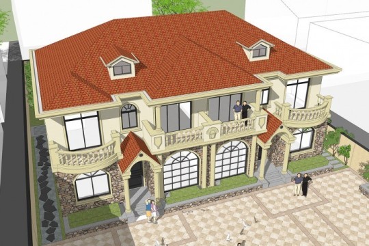 欧式二层别墅设计图"