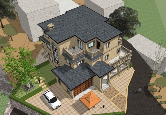 欧式三层别墅设计图效果图