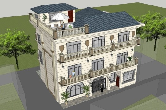 欧式三层别墅设计图"