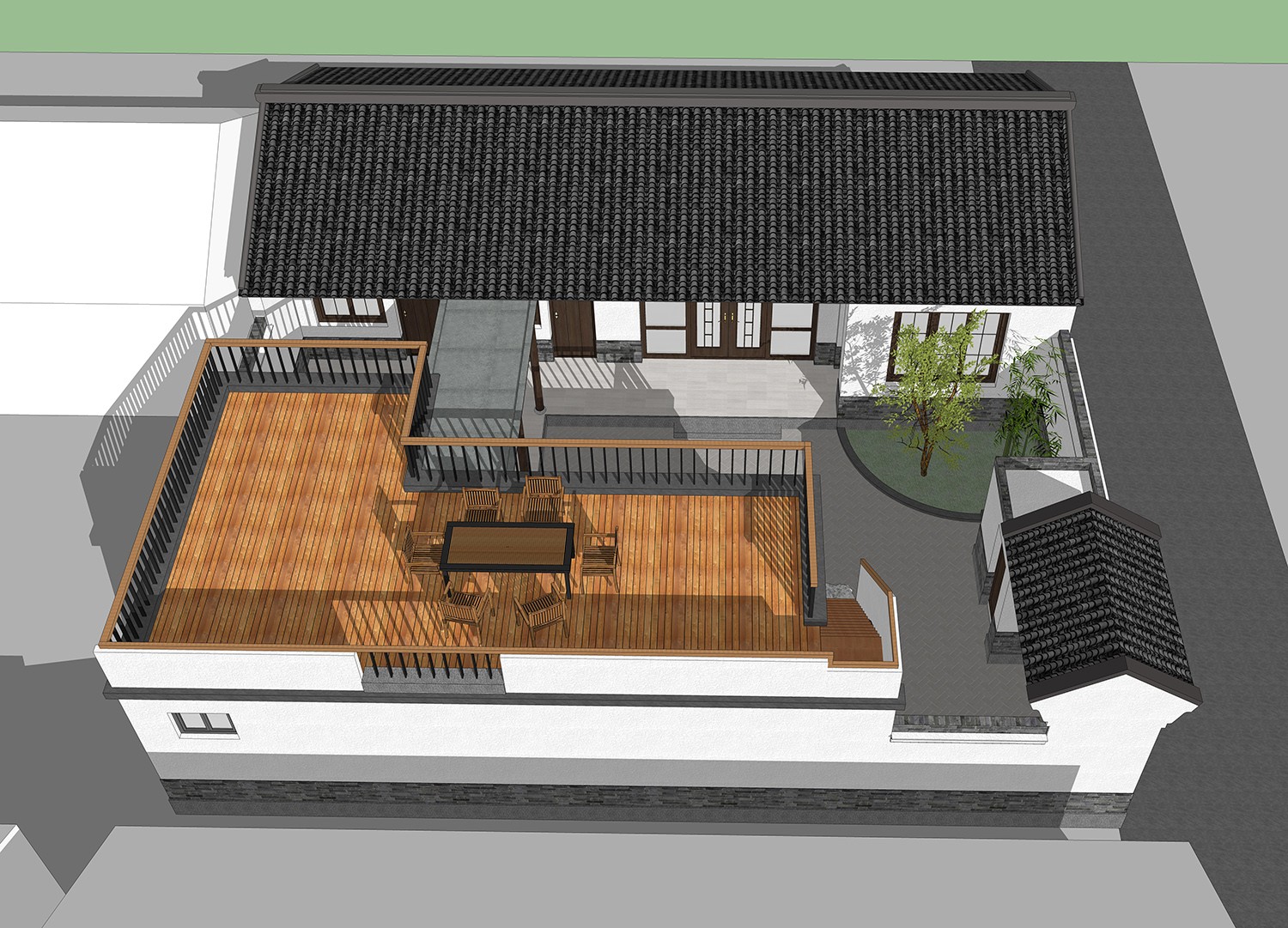 佔地15x15一層自建四合院設計全套施工圖