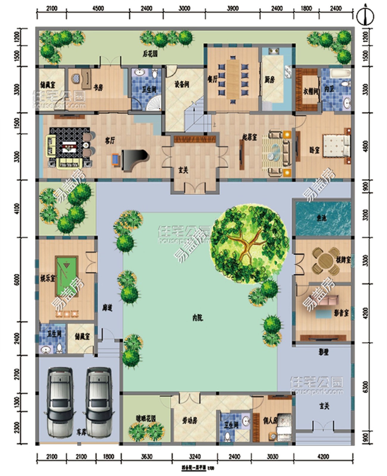 佔地23x30二層自建四合院設計全套施工圖 - 住宅在線