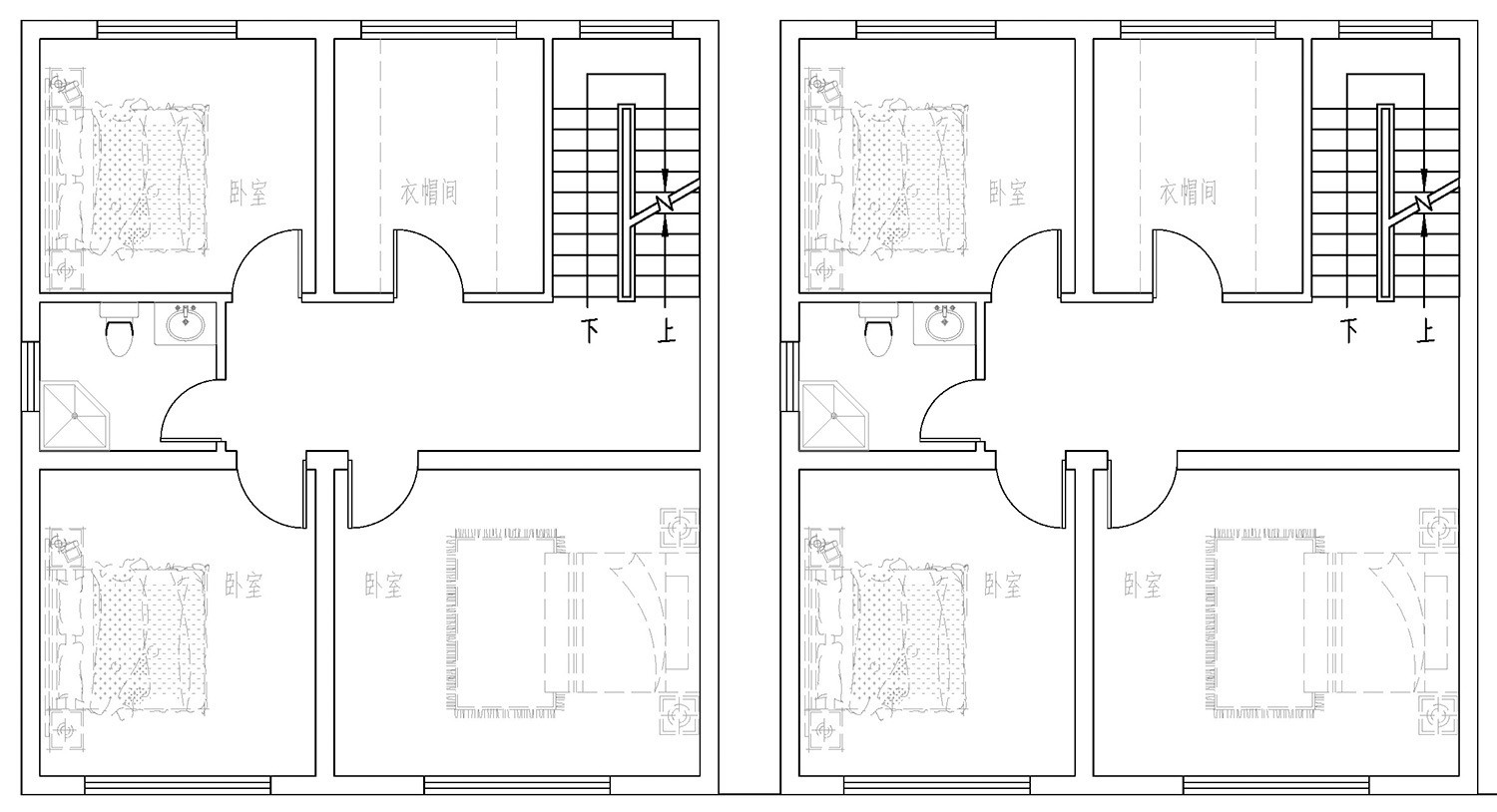 占地9x12三层带露台自建联排别墅设计全套施工图