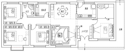 欧式一层别墅设计图平面图