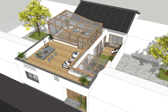 新中式一层别墅设计图"