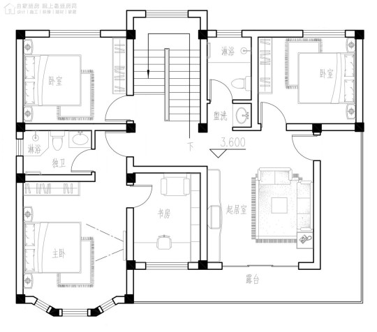 美式二层别墅设计图平面图