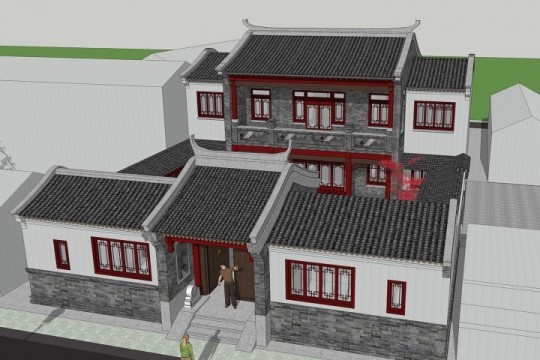 中式二层别墅设计图"