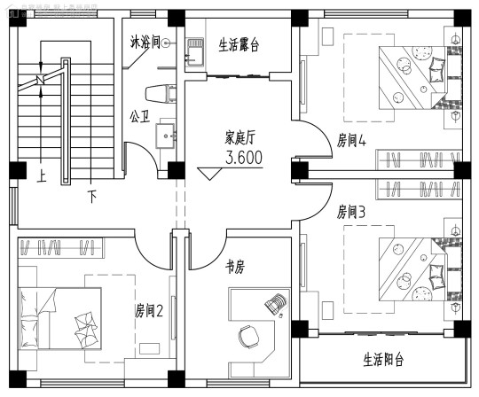 田园三层别墅设计图平面图