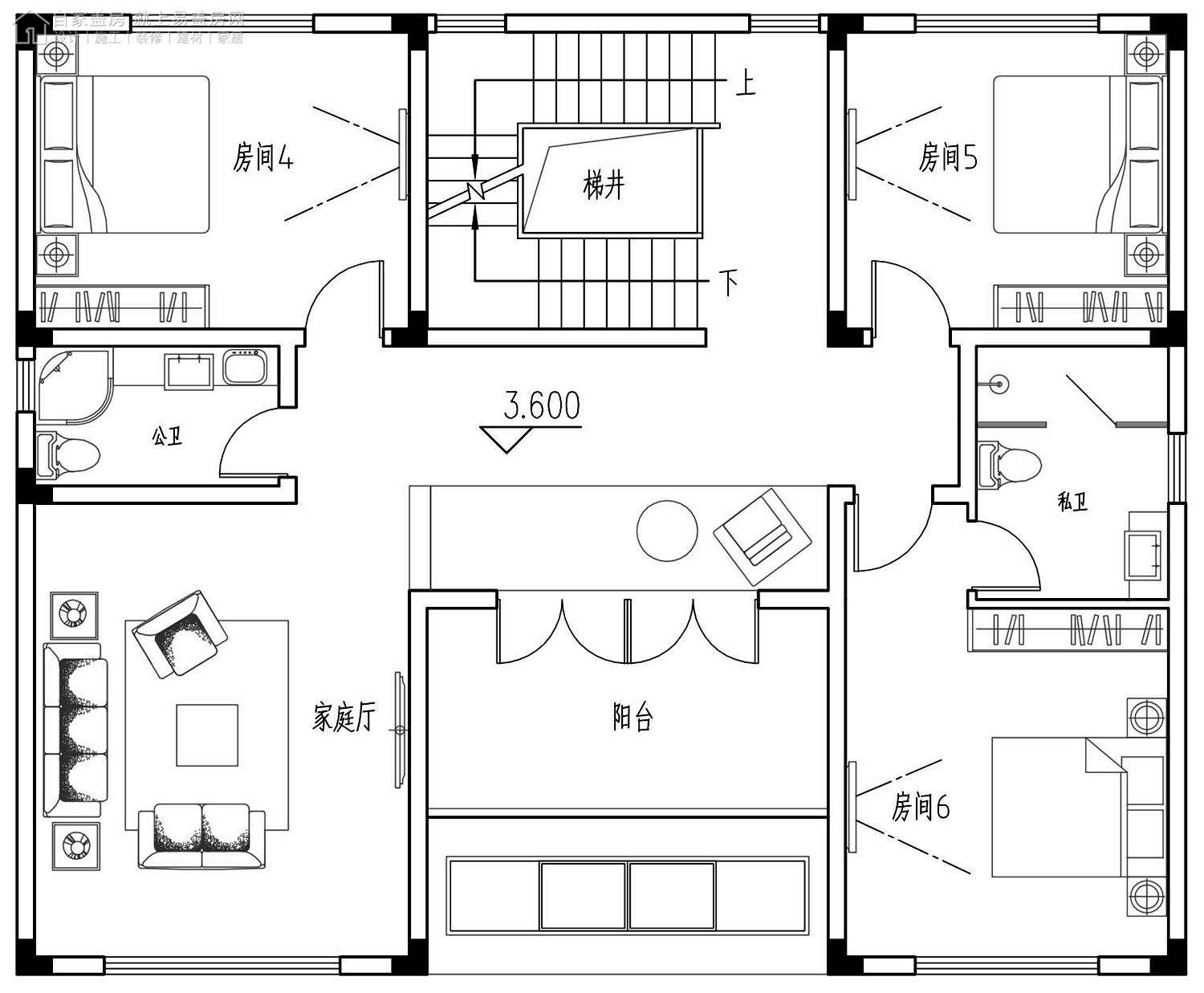占地13x11三层带庭院车位自建别墅设计全套施工图 