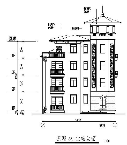 欧式四层别墅设计图施工图