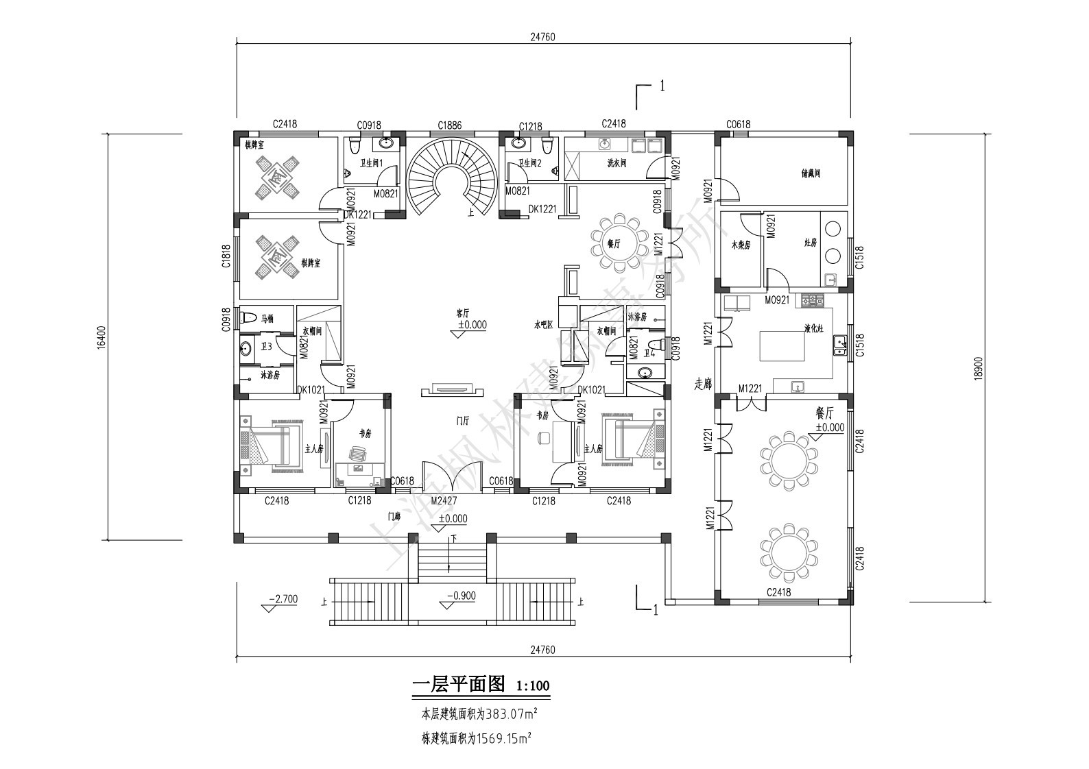 占地25x19五层挑空带阁楼自建别墅设计全套施工图