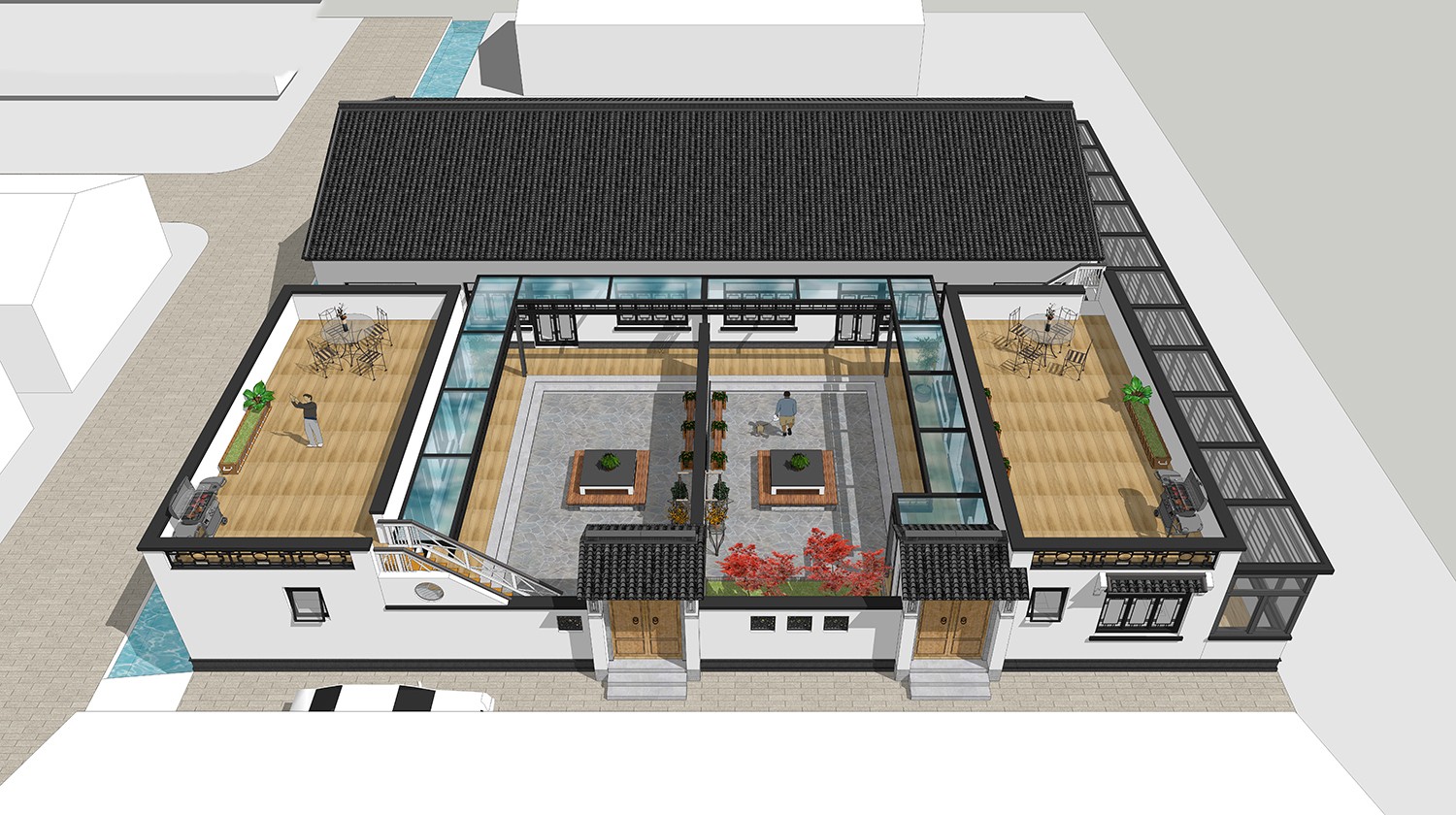 12×12三合院效果图图片