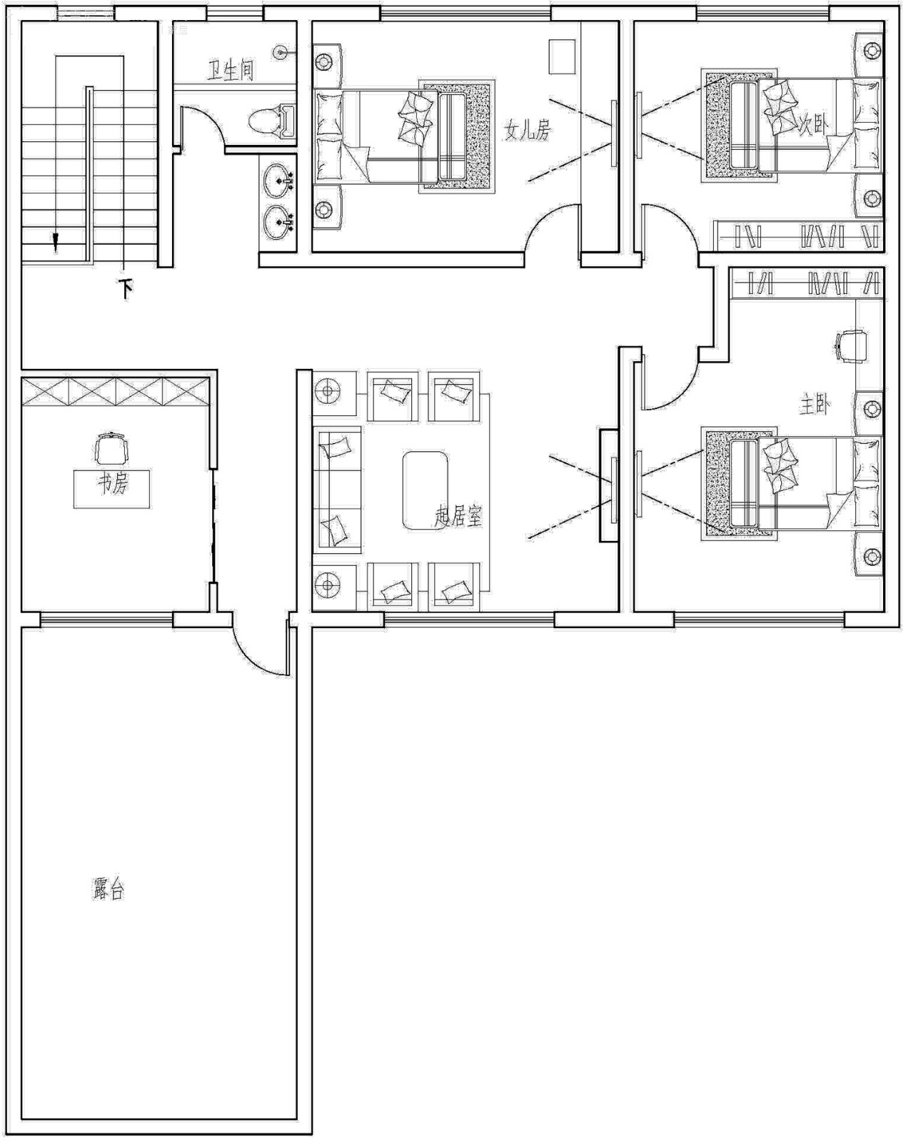 佔地14x18二層帶露臺自建別墅設計全套施工圖