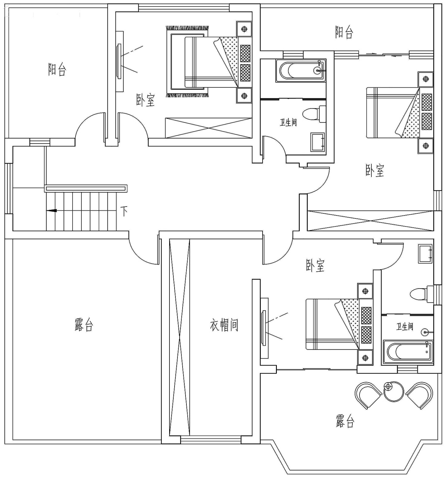 佔地13x14二層帶露臺自建別墅設計全套施工圖