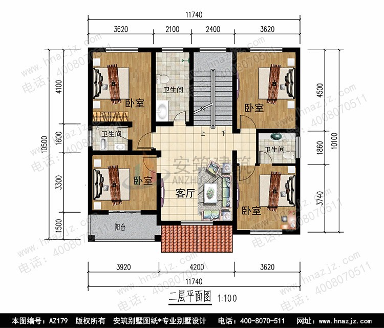 【三层经典】乡村别墅120平农村自建房带车库设计图