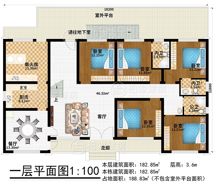 欧式一层别墅设计图平面图