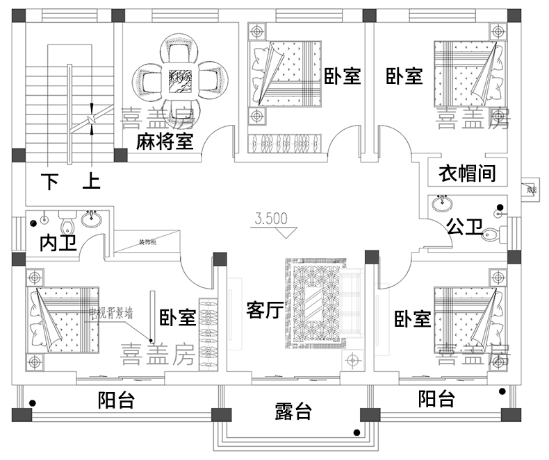 歐式二層別墅設計圖平面圖