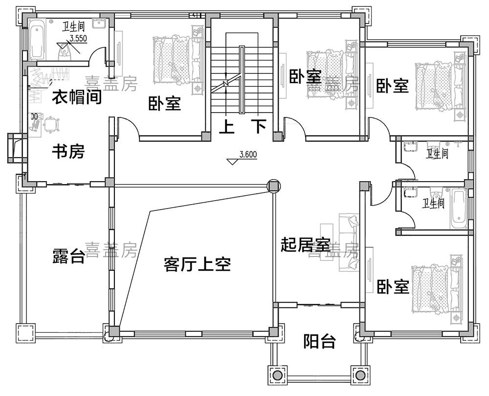 19x15二层别墅设计全套图纸 