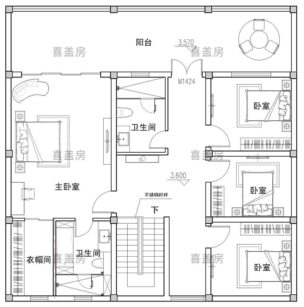 現代二層別墅設計圖平面圖