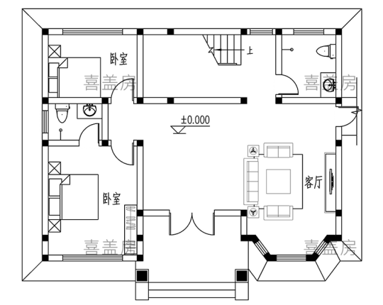 歐式二層別墅設計圖平面圖