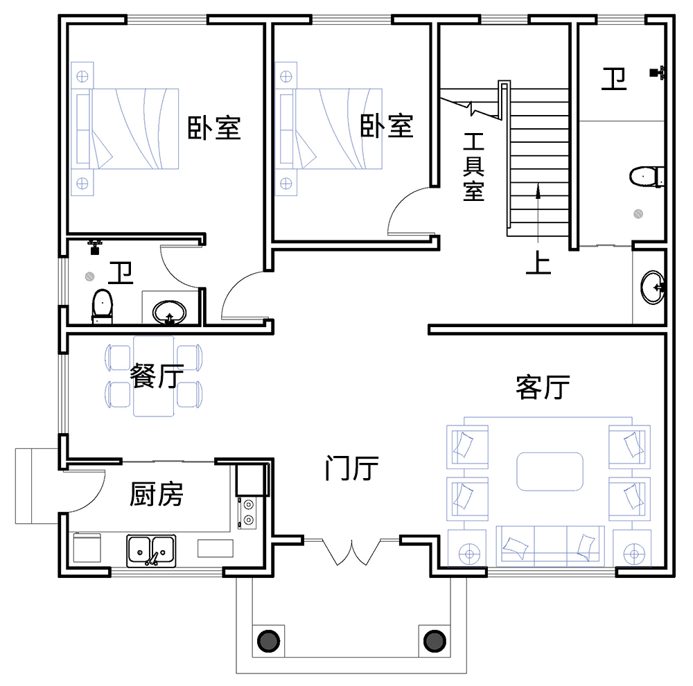 农村小二层楼房平面图图片