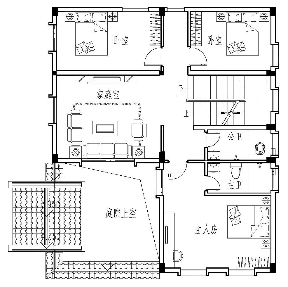 10x12三层别墅设计全套图纸 