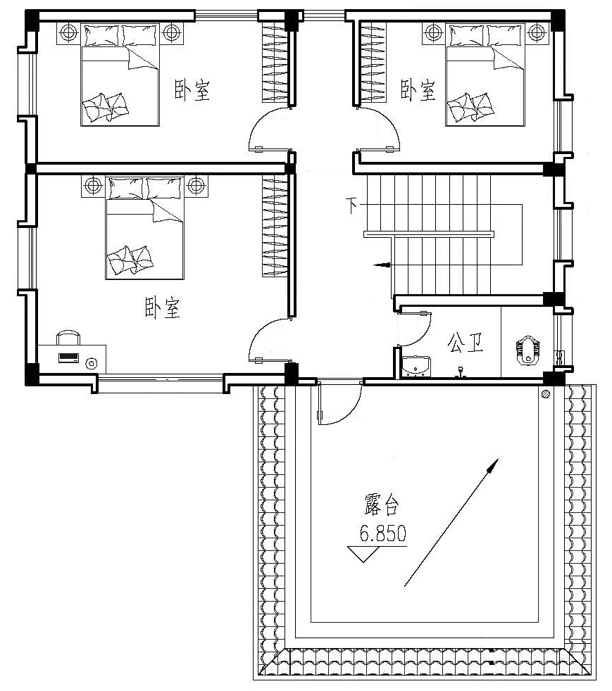 10x12三層別墅設計全套圖紙