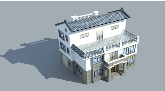中式三层别墅设计图效果图