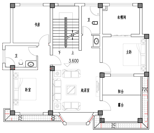 美式二层别墅设计图平面图