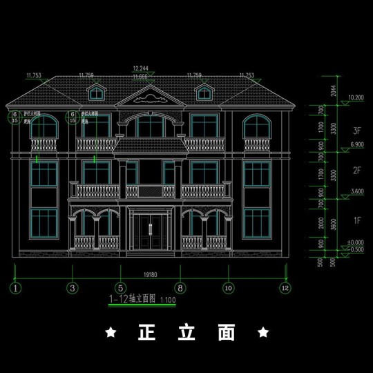 欧式三层别墅设计图施工图