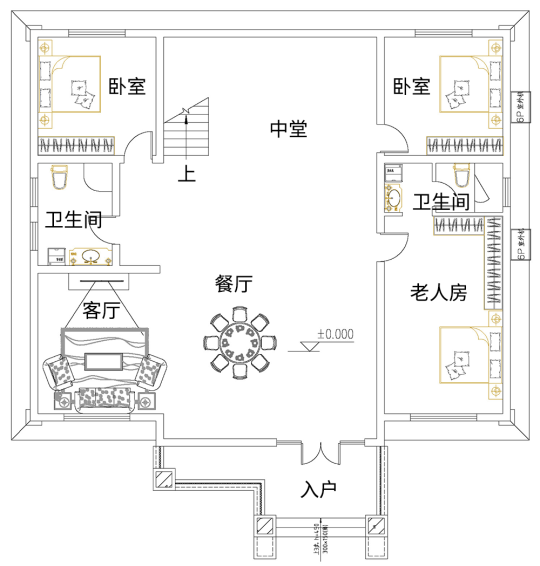 新中式二层别墅设计图平面图