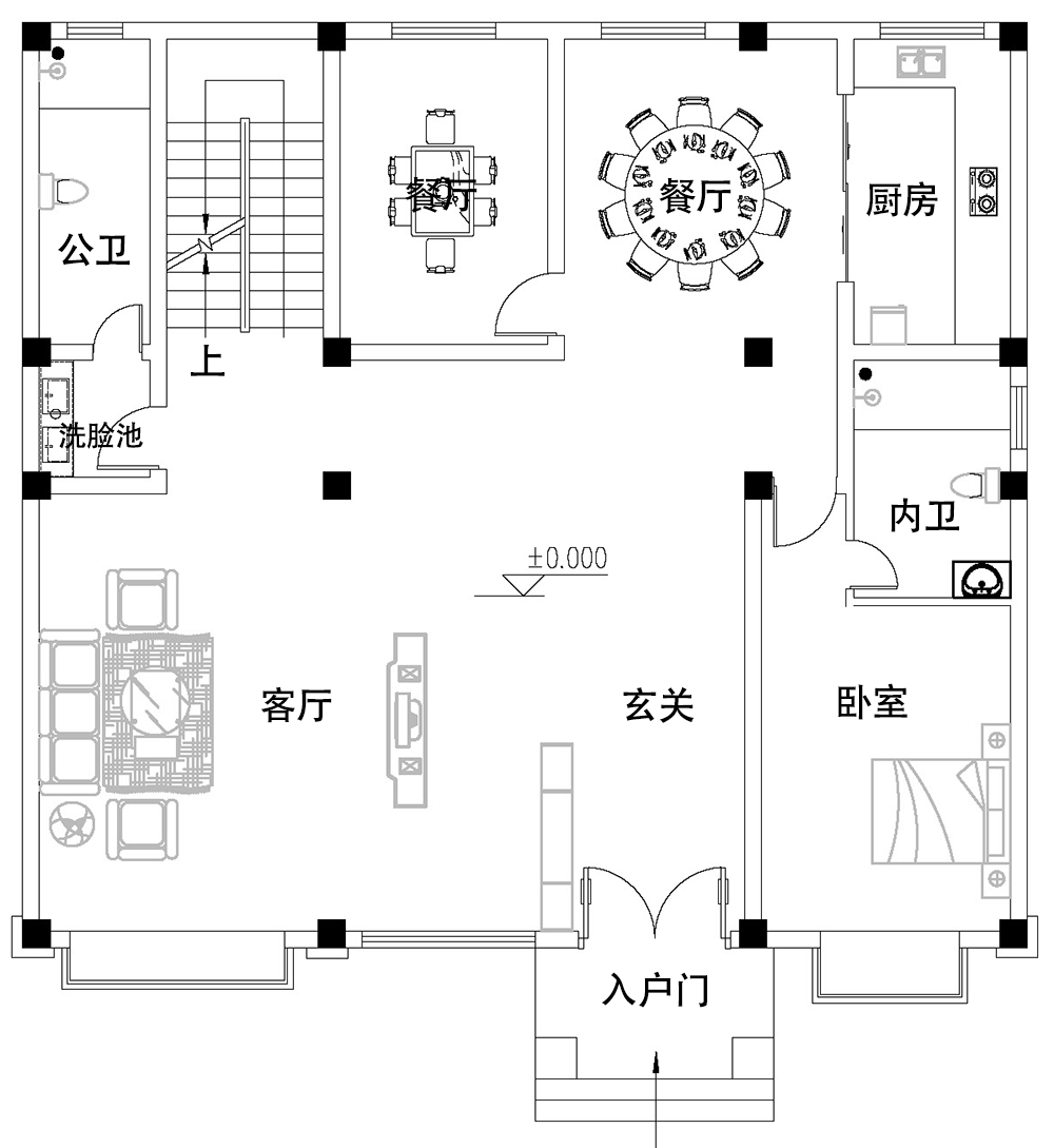 新中式三層別墅設計圖平面圖